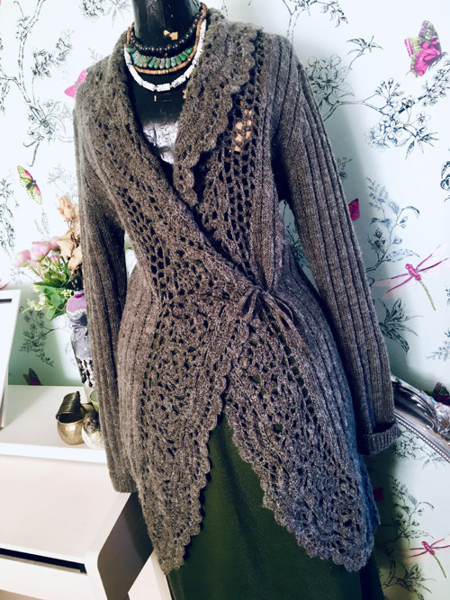 Boho Kardigan v moka — foto 2