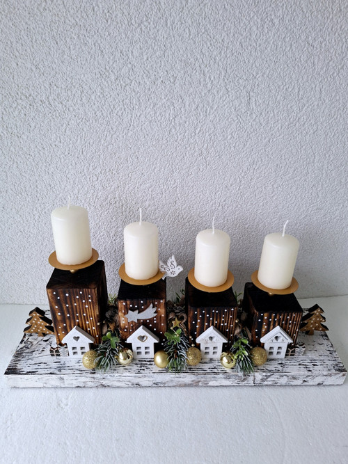 Adventní svícen zlatý — foto 4