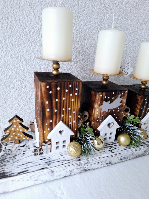 Adventní svícen zlatý — foto 3