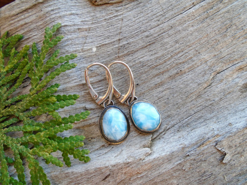 Strieborné náušnice Ag925 Larimar — foto 3