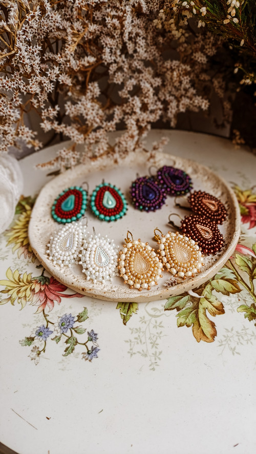 Arabesque n.9 - vyšívané náušnice — foto 3