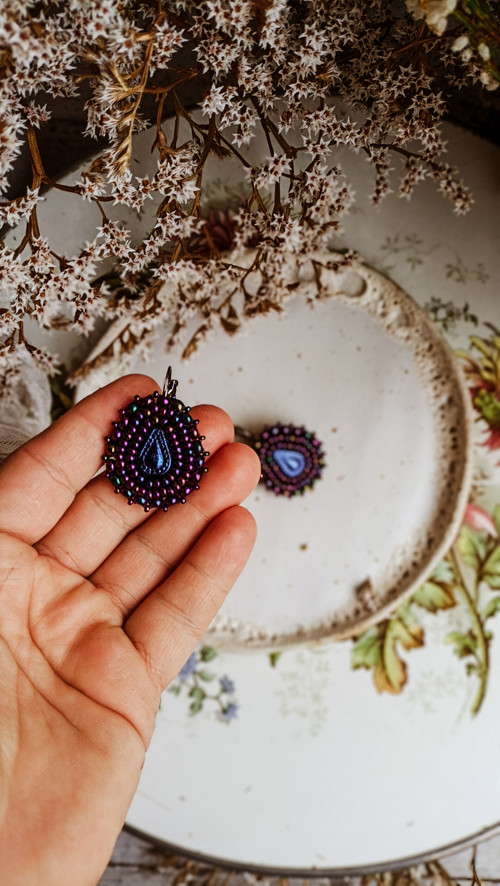 Arabesque n.11 - vyšívané náušnice — foto 4