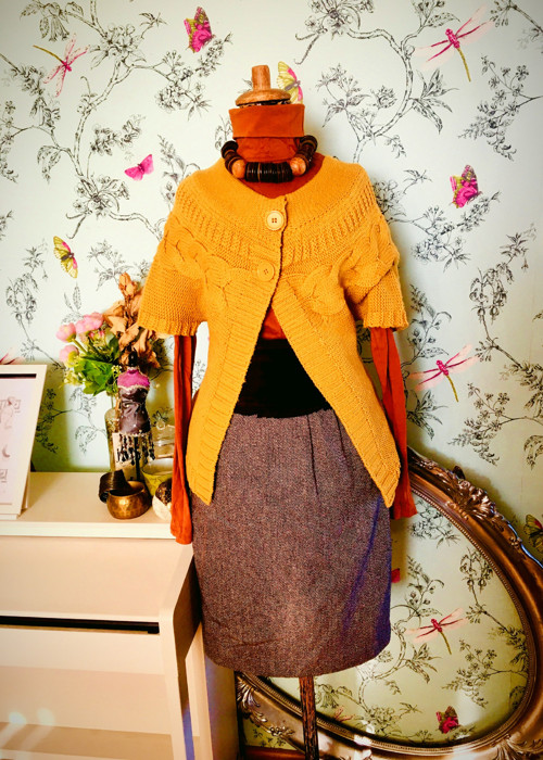 Boho Vesta kardigan v okru — foto 2