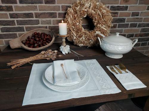 Lněné prostírání Luxury Linen Ivory — foto 2