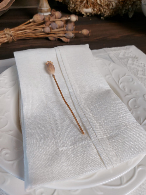 Lněný ubrousek Luxury Linen Ivory — foto 2