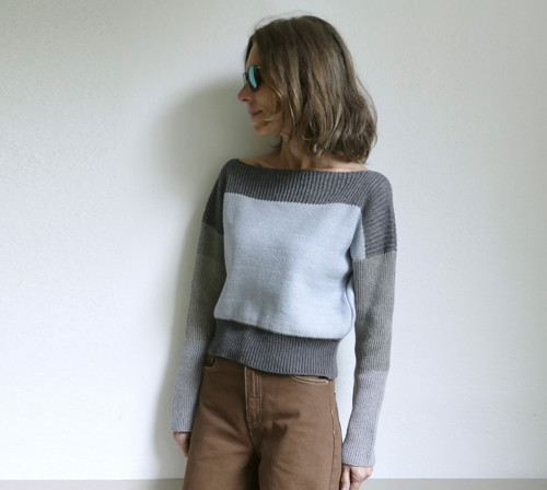 Šedý pulover-merino, bavlna — foto 3