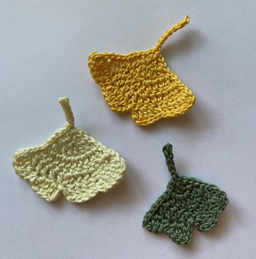 Háčkované lístky ginkgo biloba — foto 3