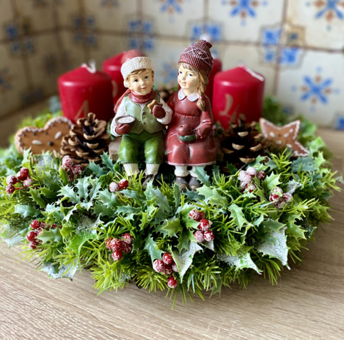 Adventní retro věnec — foto 3