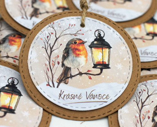 Visačky Krásné Vánoce sada 8 ks — foto 2