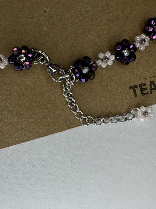 Květinový náramek Silver Iris Purple — foto 5