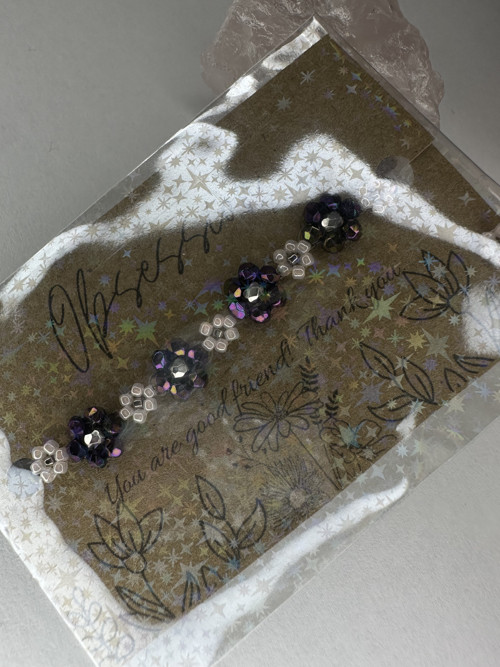 Květinový náramek Silver Iris Purple — foto 3