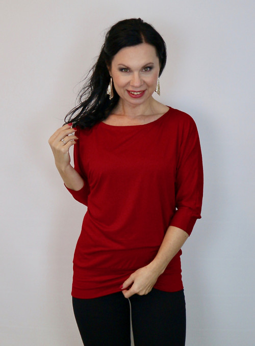 Dámské tričko tmavě červené — foto 4
