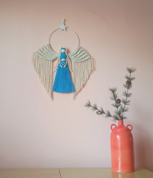 Macramé modrý anjel — foto 4