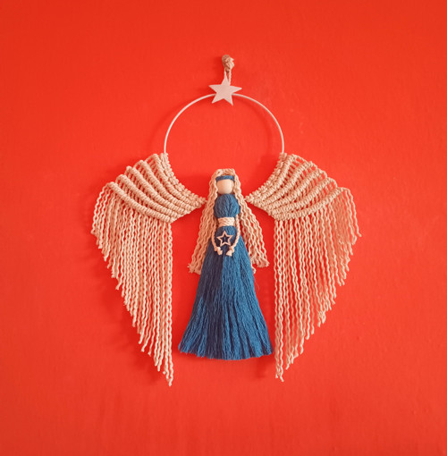 Macramé modrý anjel — foto 2