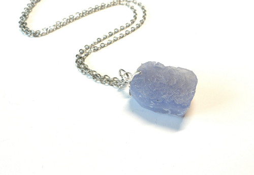 Chalcedon surový, řetízek chir.ocel — foto 2