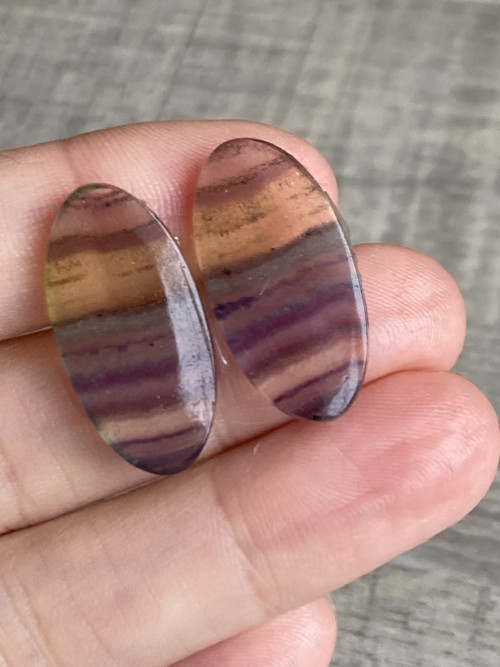 FLUORIT BICOLOR- šperk. drahokam, pár 25 Ct IND — foto 2