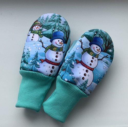 Softshellové rukavice-vánoční sněhulák — foto 3
