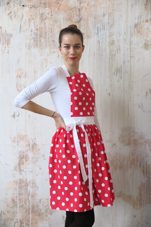 Šatová Kuchynská Zástera Retro Long Dots — foto 3