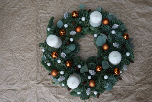 Adventní věnec měděný oranžový — foto 3