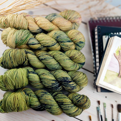 OLIVE, ombré set přízí, ručně barvené — foto 2