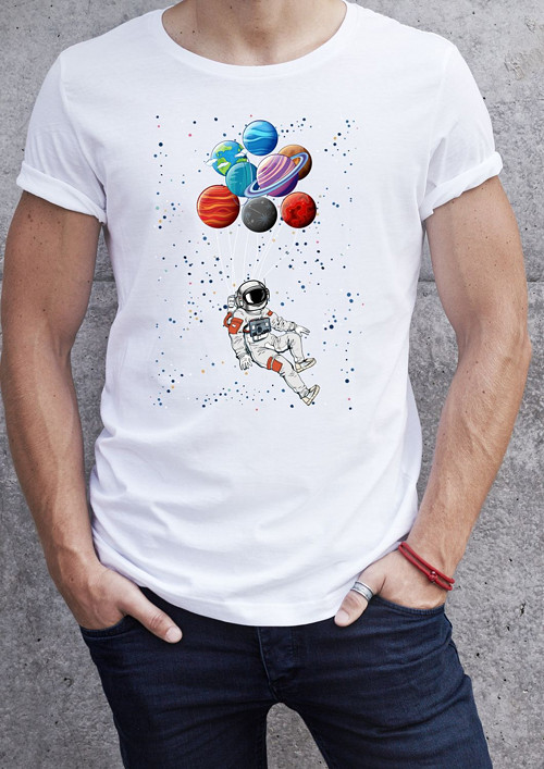 Pánské tričko "Astronaut and balloons" — foto 3