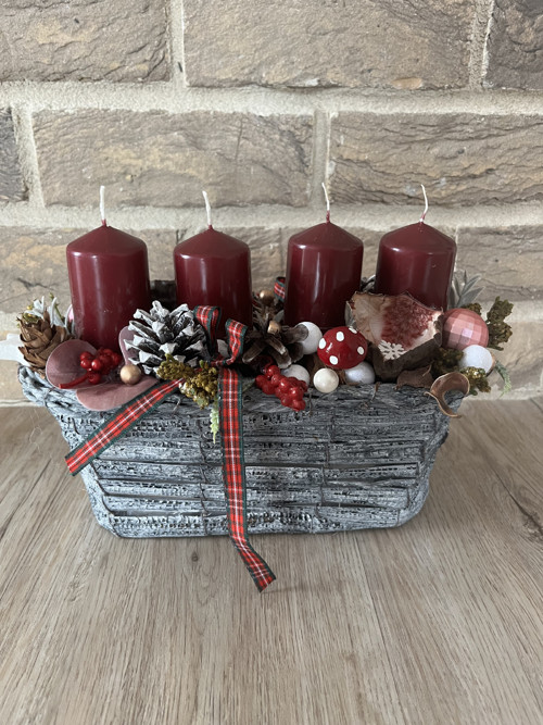 Advent v proutí - vínový — foto 2