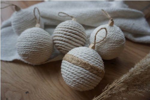 Macramé vánoční baňka Natural — foto 4