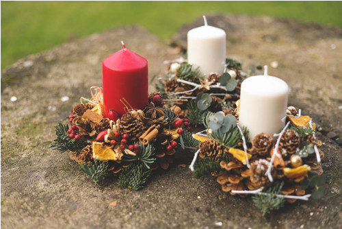 Adventní svícen červený — foto 2