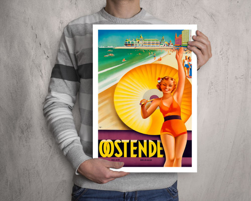 Vintage plakát Oostende cca 1938 — foto 3
