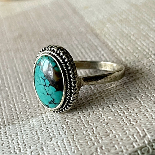 SLEVA 30% Vintage prsten s pravým tyrkysem E056 — foto 2