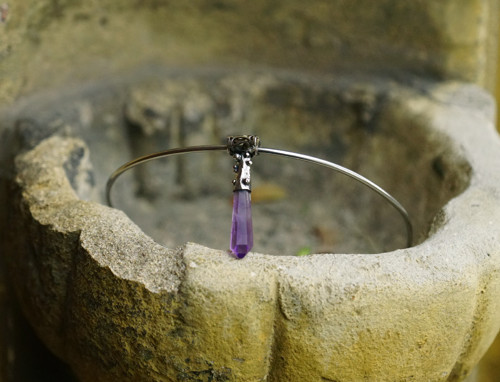 Nerezový náhrdelník.... " Purple." — foto 2