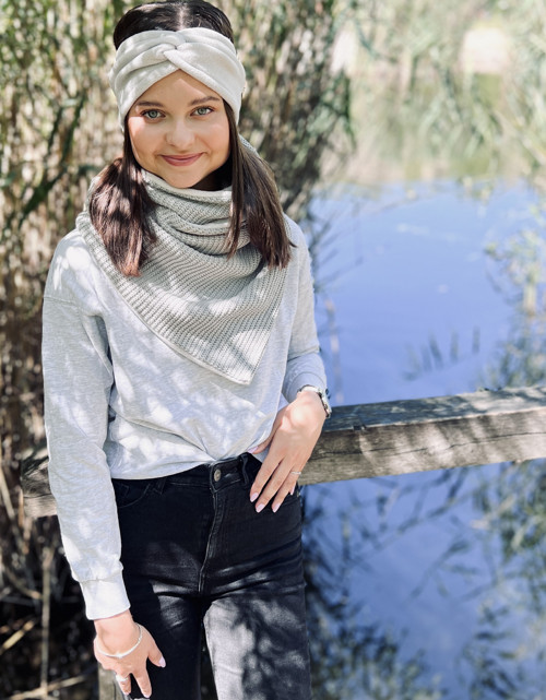 Dámská čelenka fleecová - středně šedá M — foto 2