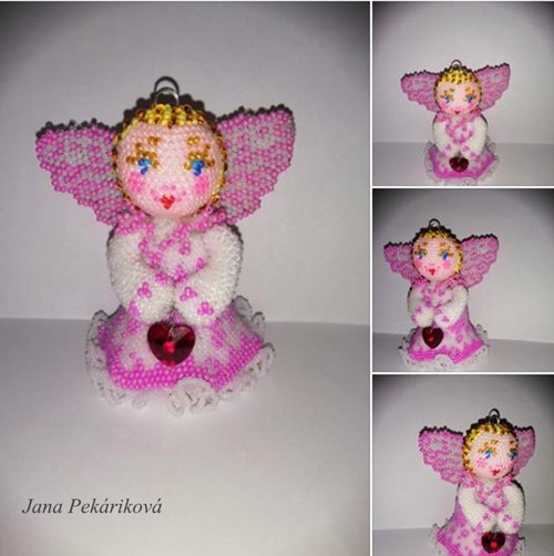 Háčkovaná figurka 10cm VZOR - Anděl — foto 3