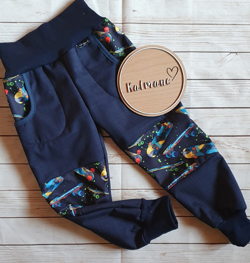 Softshellové kalhoty s BERÁNKEM -modrá/ skateboard — foto 3