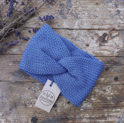 Dvouvrstvá čelenka, 50% merino..modré odstíny — foto 3