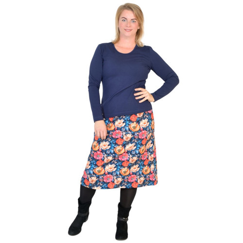 Áčková sukně BASIC midi / pestré květy — foto 2