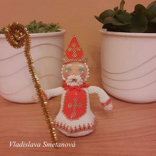 Háčkovaná figurka 10cm VZOR - Mikuláš — foto 4