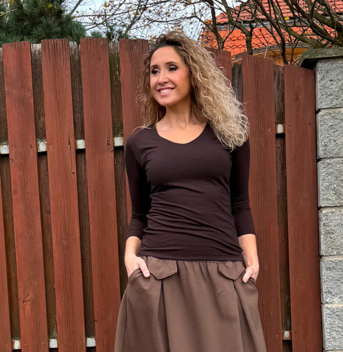 Tričko zdvojené hnědé — foto 2