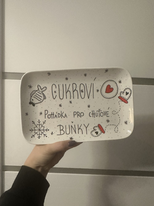 Vánoční malovaný talíř -Cukroví — foto 2
