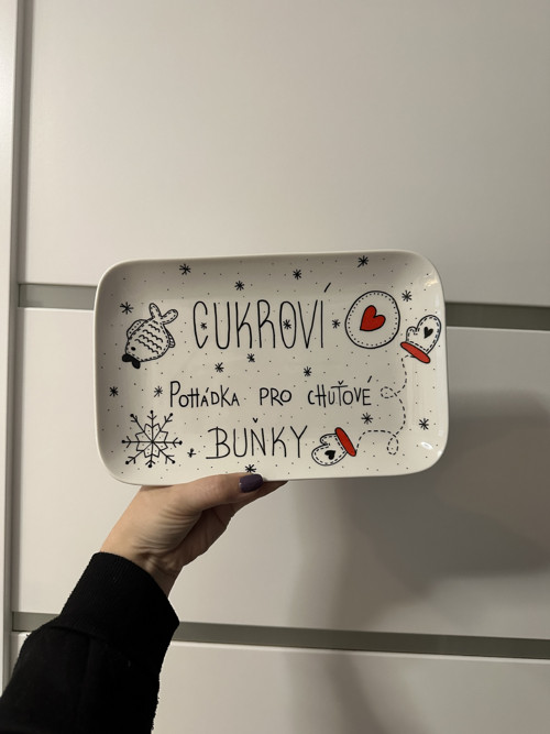 Vánoční malovaný talíř -Cukroví — foto 3