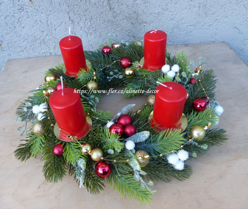Adventní věnec trvanlivý, průměr 30cm — foto 4