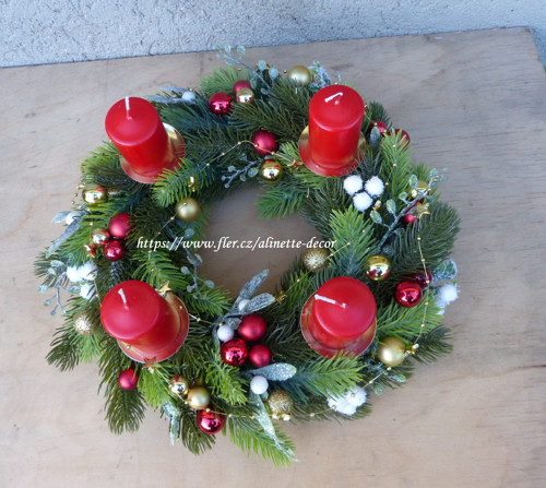 Adventní věnec trvanlivý, průměr 30cm — foto 2