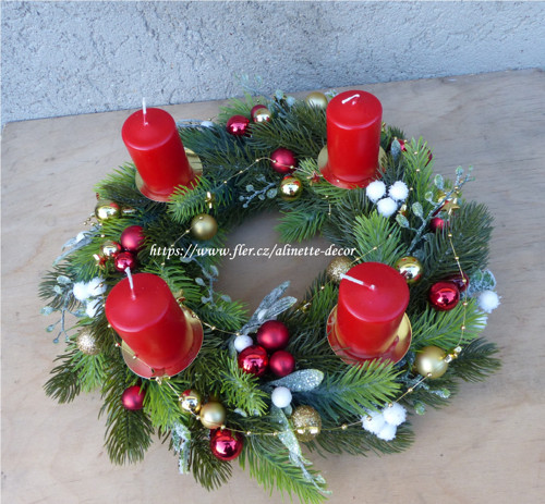 Adventní věnec trvanlivý, průměr 30cm — foto 3