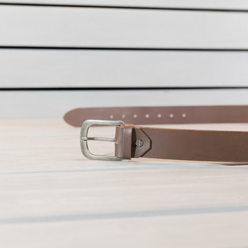 Kožený opasek - BM - hnědý — foto 2