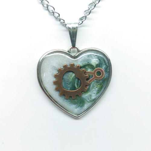 Přívěsek Srdce, steampunk styl /24005/ — foto 3