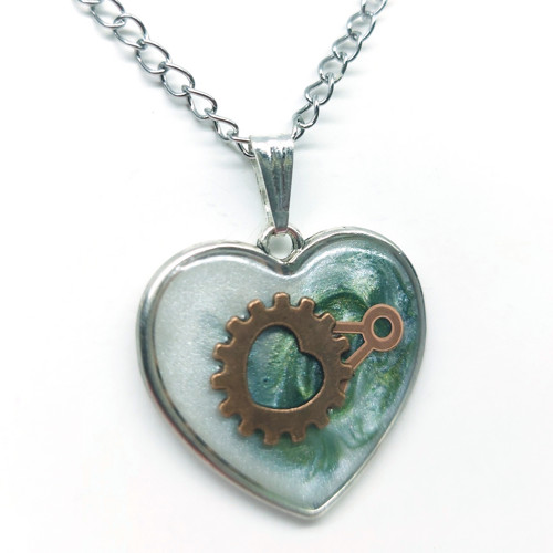 Přívěsek Srdce, steampunk styl /24005/ — foto 2