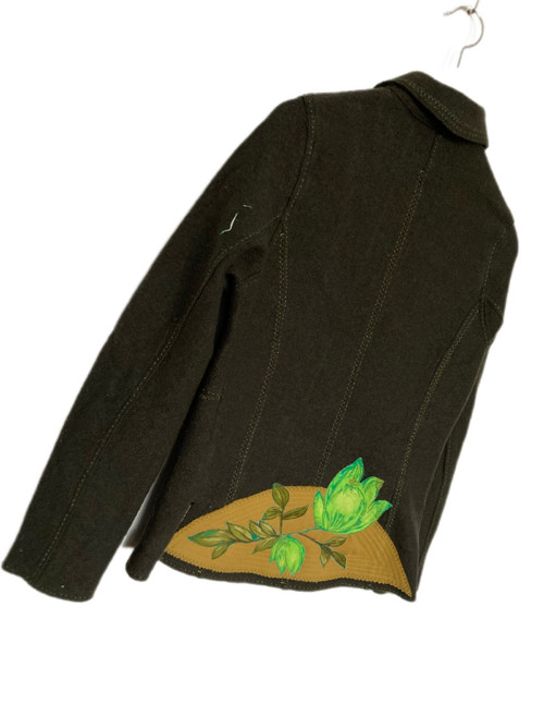 Vlnené recy khaki s aplikáciami — foto 2