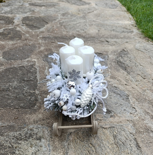 Adventní sáňky stříbrné — foto 2