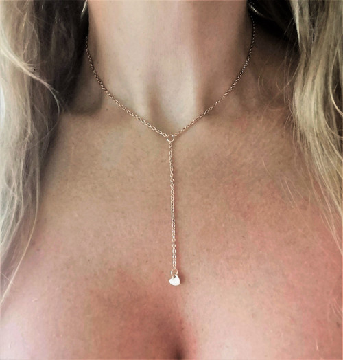 Ocelový náhrdelník*srdíčko*visací*rosegold — foto 2