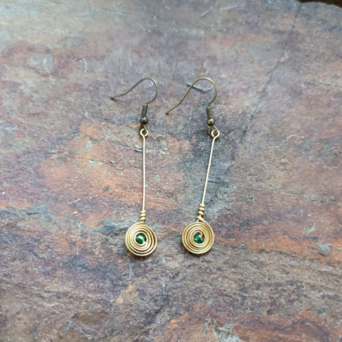 Náušnice Spirálky - Modrozelené — foto 2